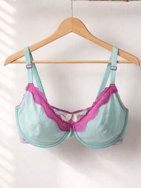 NWT On Strap Victoria's Secret Baby blue and Pink Lace Bra | 36DDD
